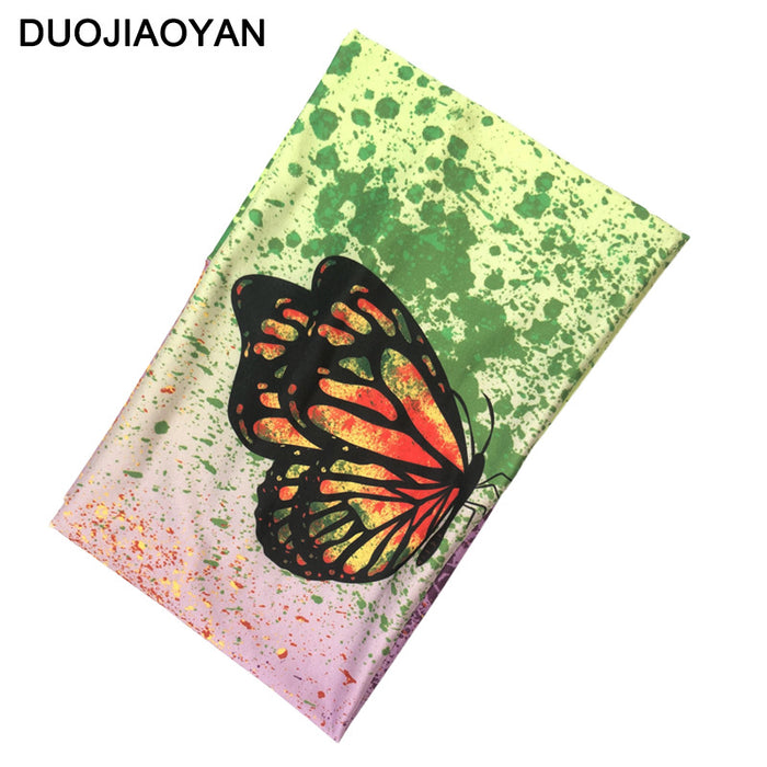 Couleur extensible en gros Big Butterfly Print Sports large bande de cheveux absorber la sueur MOQ ≥3 JDC-HD-JIAOY004
