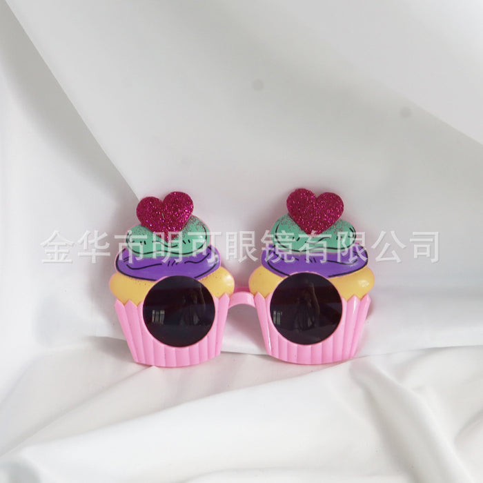 Jewelry WholesaleWholesale funny cake birthday sunglasses JDC-SG-MingK006 Sun Glasses 明可 %variant_option1% %variant_option2% %variant_option3%  Factory Price JoyasDeChina Joyas De China