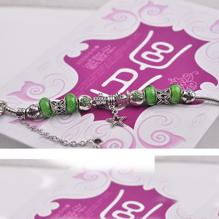 Jewelry WholesaleWholesale large hole green glazed bead bracelet (F)JDC-BT-WUAI006 Bracelet 妩艾 %variant_option1% %variant_option2% %variant_option3%  Factory Price JoyasDeChina Joyas De China