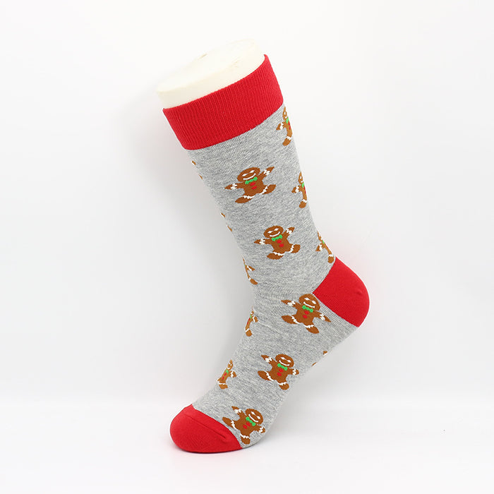 Wholesale Sock Cotton Mid Cylinder Christmas MOQ≥3 JDC-SK-ShuiH001