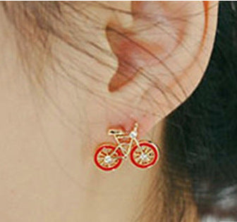 Wholesale Earrings Alloy Diamond Bicycle JDC-ES-MDD058