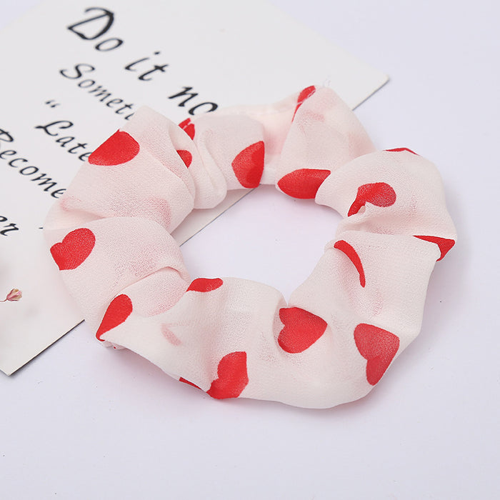 Wholesale chiffon large intestine ring sweet love candy color hair ring JDC-HS-HuiDi003