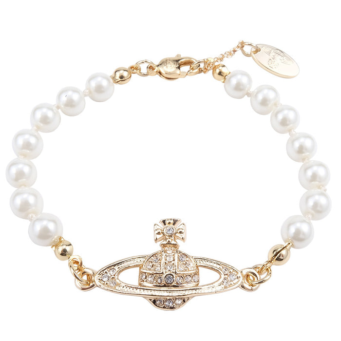 Wholesale Saturn One Layer Pearl Bracelet With Labeled Lobster Clasp JDC-BT-YZD001