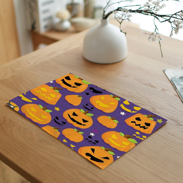 Wholesale Halloween Pumpkin Cotton Linen Placemat MOQ≥2 JDC-PS-Dexi003