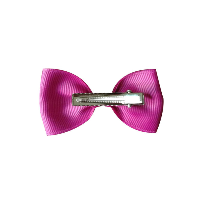 Couleur en gros de couleur unie rose Clip de cheveux Bow avec en carton 10 pcs / carte jdc-hc-junm005
