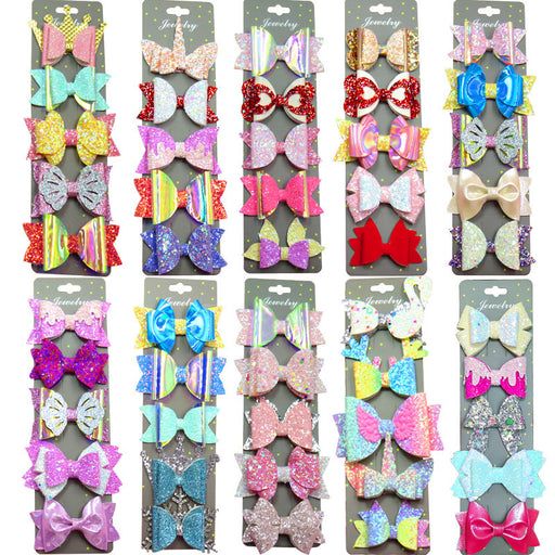 Jewelry WholesaleWholesale pink girl sequin bow hair clip with cardboard 5 pcs JDC-HC-Junm002 Hair Clips 俊明 %variant_option1% %variant_option2% %variant_option3%  Factory Price JoyasDeChina Joyas De China