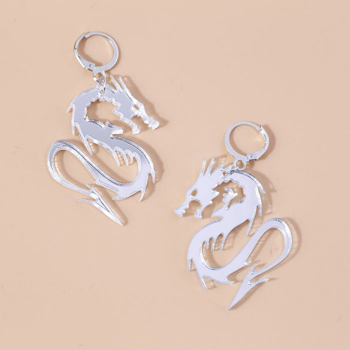 Wholesale Earrings Acrylic Mirror Dragon Pendant Earrings MOQ≥2 JDC-ES-Yida023