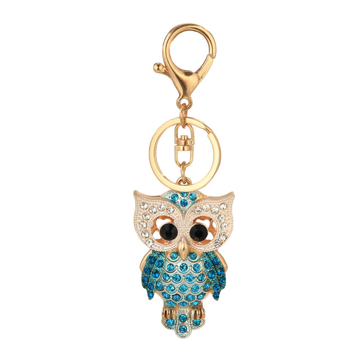 Jewelry WholesaleWholesale creative Rhinestone cartoon owl keychain MOQ≥2 JDC-KC-ChaoK005 Keychains 超凯 %variant_option1% %variant_option2% %variant_option3%  Factory Price JoyasDeChina Joyas De China