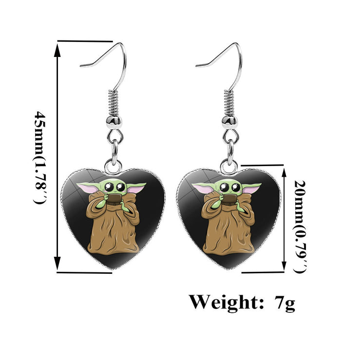 Wholesale Earrings Iron Time Gems Heart Shaped Cartoon JDC-ES-NH010