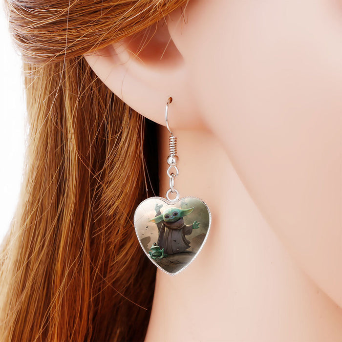 Wholesale Earrings Iron Time Gems Heart Shaped Cartoon JDC-ES-NH010