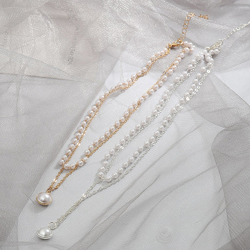 Jewelry WholesaleWholesale double layer pearl necklace JDC-NE-D027 Necklaces 晴雯 %variant_option1% %variant_option2% %variant_option3%  Factory Price JoyasDeChina Joyas De China