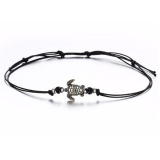 Wholesale Bohemian Wax Rope Alloy Turtle Anklet JDC-AS-YeB043