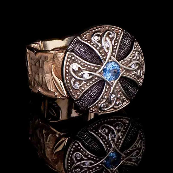 Wholesale Alloy Vintage Punk Style Cross Ring MOQ≥2 JDC-RS-CaoS062