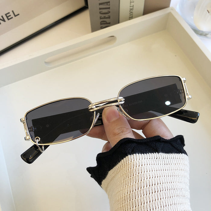 Wholesale Sunglasses Resin Lenses Personality Square Metal Frames MOQ≥2 JDC-SG-JiaZ003