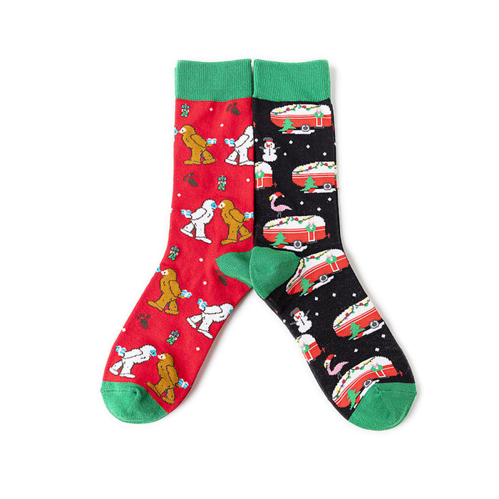 Wholesale socks cotton men's Christmas socks cartoon medium tube JDC-SK-HuiHe020