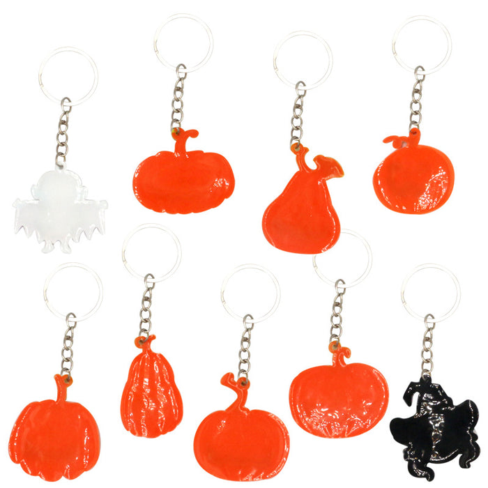 Wholesale Keychain PVC Halloween Pumpkin Bat MOQ≥6 JDC-KC-XinH006