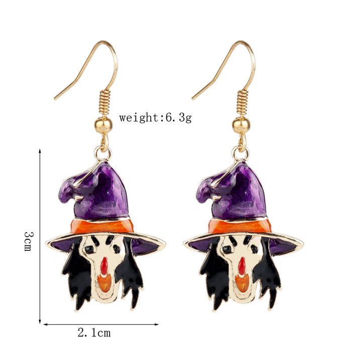 Wholesale Earrings Alloy Halloween Cartoon Scary Pumpkin Head JDC-ES-Dsheng006