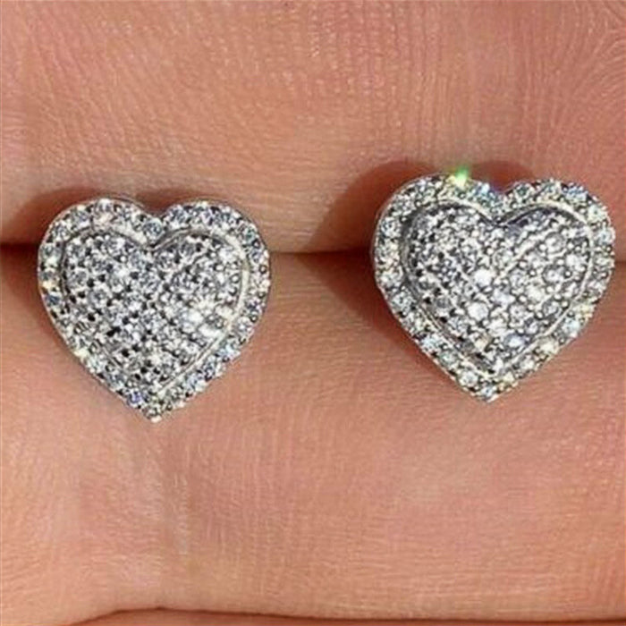Jewelry WholesaleWholesale micro-inlaid zircon heart stud earrings JDC-ES-Caos013 Earrings 曹适 %variant_option1% %variant_option2% %variant_option3%  Factory Price JoyasDeChina Joyas De China