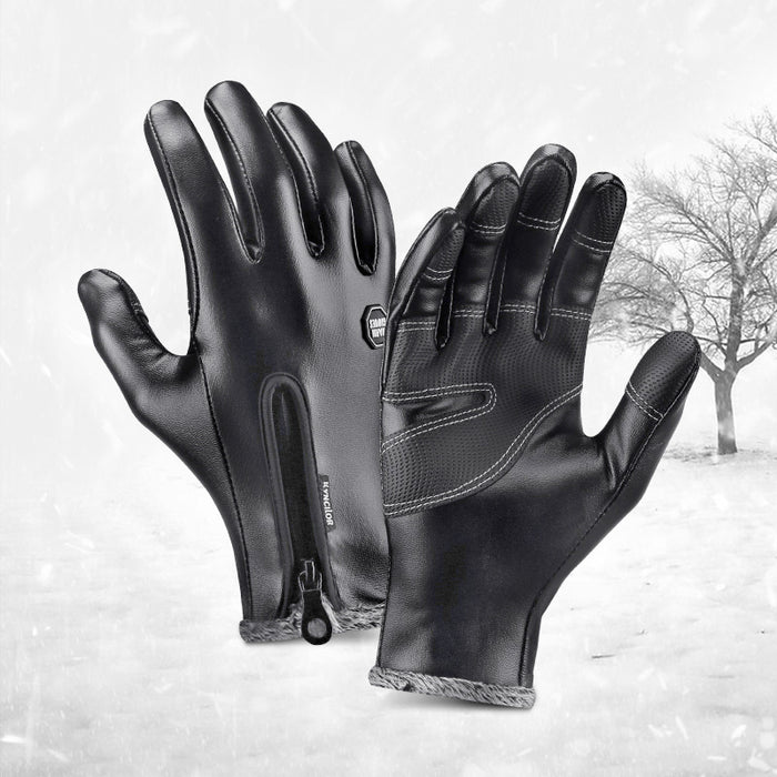 Wholesale Gloves Faux Leather Winter Warm Waterproof Outdoor Full Finger Touch Screen JDC-GS-TuG004