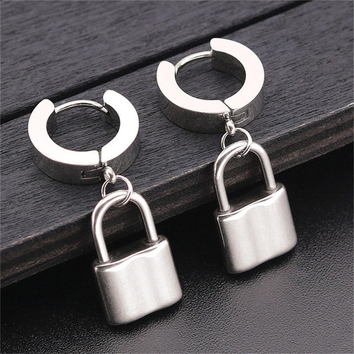 Wholesale Titanium Steel Stainless Steel Drop Lock Earrings MOQ≥2 JDC-ES-dongx003