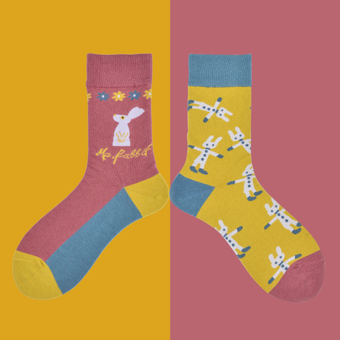 Wholesale trendy socks cotton socks high socks creative cartoon flower JDC-SK-MianZu003