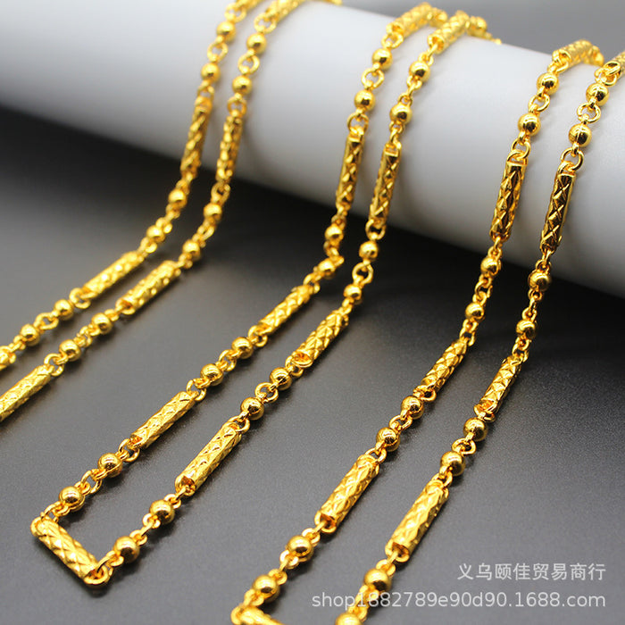Wholesale Double Buckle Twist Sand Imitation Gold Necklace MOQ≥2 JDC-NE-YiJ001