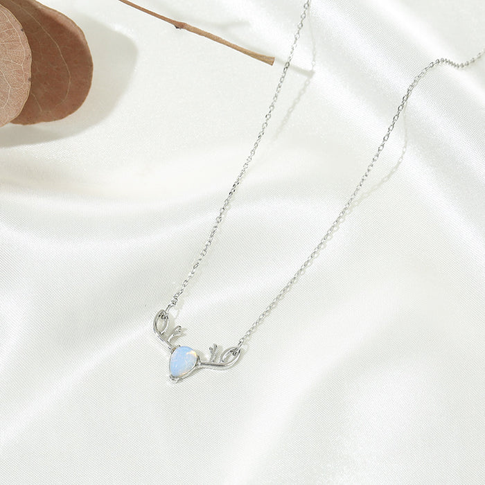 Diseño al por mayor Flower Pearl Diamond Star Moon Cross Collar de asta JDC-Ne-MDD001
