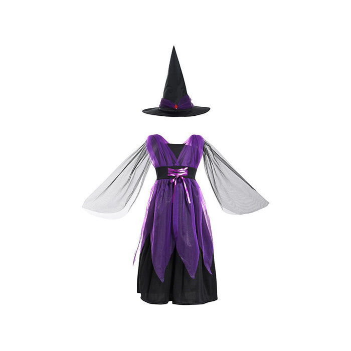 Disfraz al por mayor niños bruja Cape Halloween Cosplay MOQ≥3 JDC-CTS-AIM003