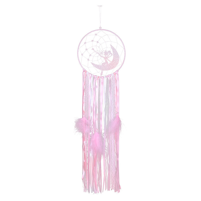 Wholesale Dream Catcher Feather Polyester Single Ring Mermaid Pink MOQ≥2 JDC-DC-MengS052