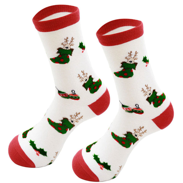 Wholesale Socks Cotton Christmas Snowflake Elk MOQ≥2 JDC-SK-XQ011
