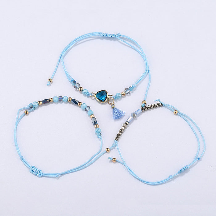 Wholesale Bracelet Rice Beads Alloy Glass Beads Handmade Multilayer Bohemian 10pcs JDC-BT-JINA006