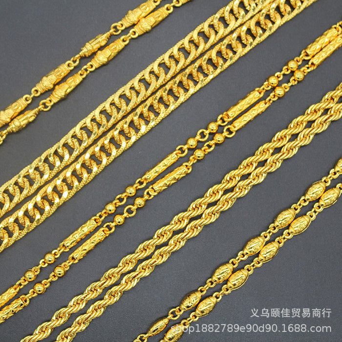 Collar de oro de imitación de arena de doble hebilla al por mayor MOQ≥2 JDC-Ne-Yij001
