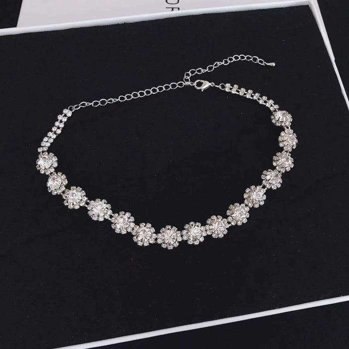 Wholesale Necklace Rhinestone Flower Shape Diamonds JDC-NE-ShangN001