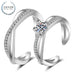 Jewelry WholesaleWholesale open diamond pair silver plated ring JDC-RS-BLX077 Rings 宝来兴 %variant_option1% %variant_option2% %variant_option3%  Factory Price JoyasDeChina Joyas De China