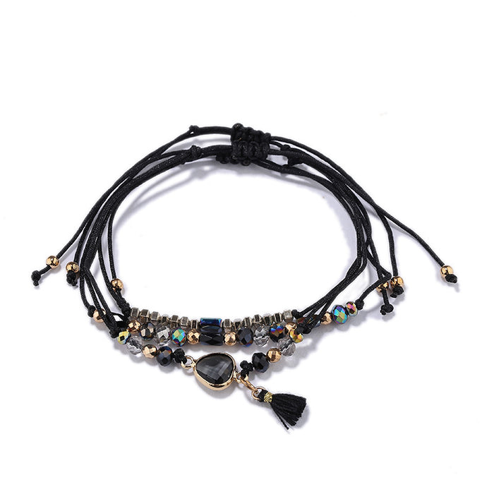 Wholesale Bracelet Rice Beads Alloy Glass Beads Handmade Multilayer Bohemian 10pcs JDC-BT-JINA006