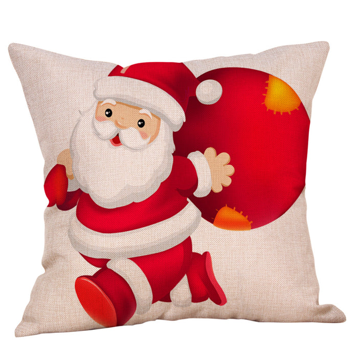 Wholesale Linen Santa Home Pillowcase MOQ≥2 JDC-PW-mengd017