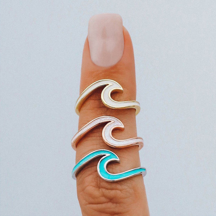 Wholesale Ring Alloy Enamel Sea Wave JDC-RS-YiS016