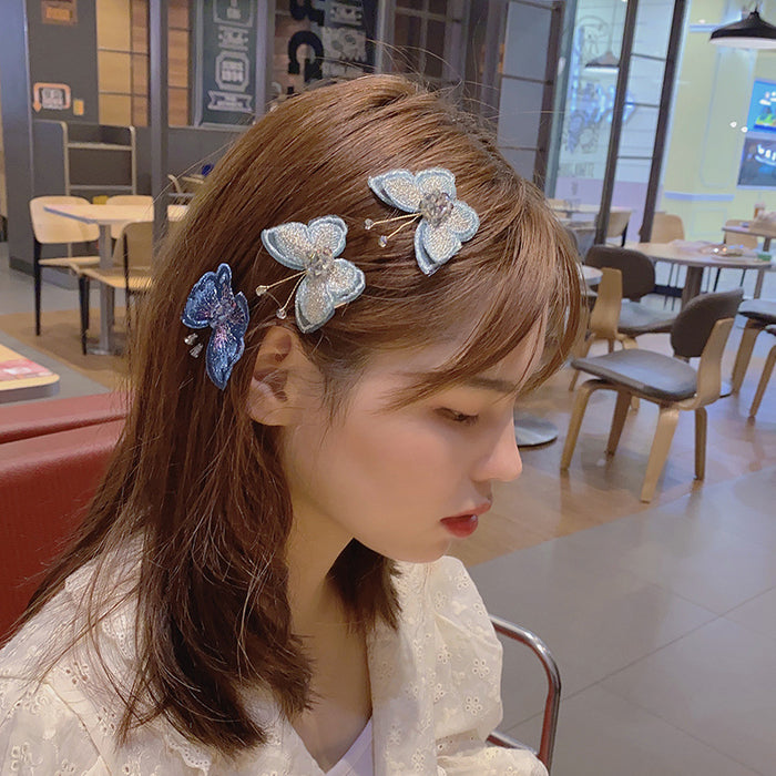 Wholesale Mesh Butterfly Hair Clip Crystal Hair Clip JDC-HC-Hankou002