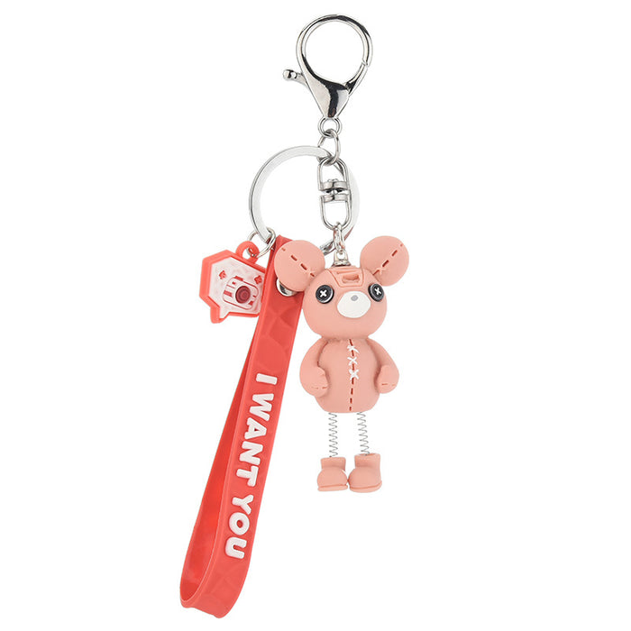 Keychains al por mayor para mochilas de mochila Geométrica Bear Keychain Personalidad Lindo animal Figura JDC-KC-PYPIN017