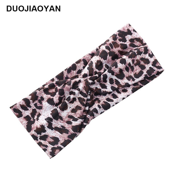 Wholesale Leopard Print Cross Strap Sports Face Wash Headband MOQ≥3 JDC-HD-Jiaoy005
