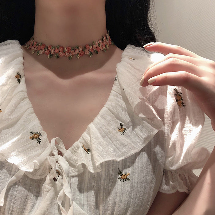 Wholesale Necklaces Lace Floret Choker JDC-NE-YiR010