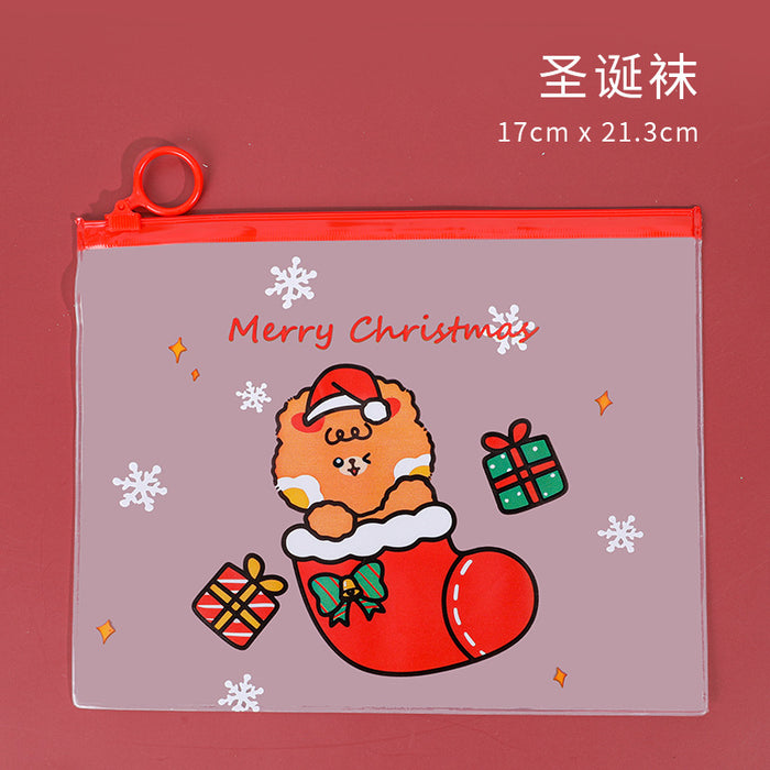Bolsa de documento al por mayor PVC Cartoon Christmas Ring Moq≥2 JDC-FB-Dichen004