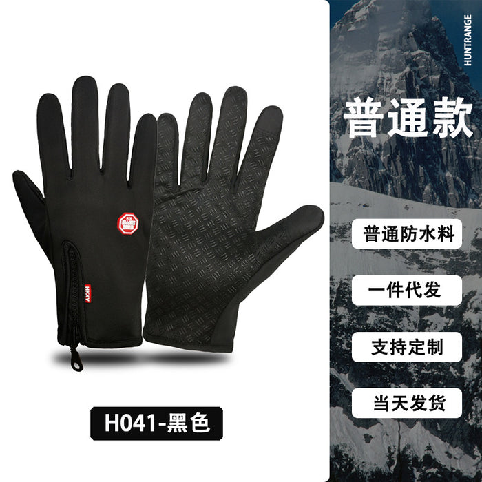 Wholesale Gloves Nylon Fleece Outdoor Sports Waterproof Touch Screen MOQ≥2 JDC-GS-QiF003
