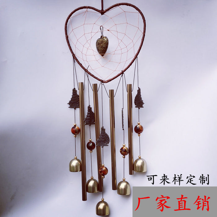 Wholesale Metal Dream Catcher Wind Chimes Heart Shape MOQ≥2 JDC-DC-PND002