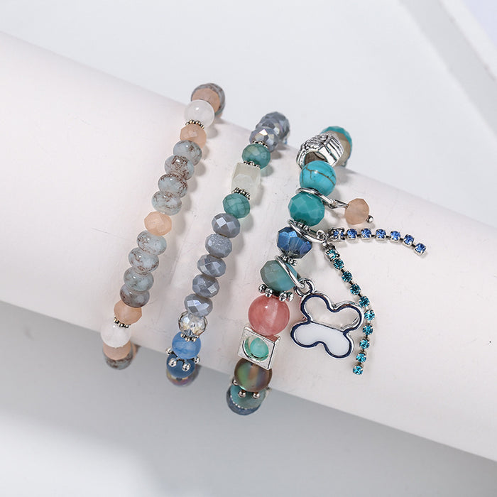 Wholesale Bracelet Rice Beads Alloy Glass Beads Handmade Multilayer Bohemian 10pcs JDC-BT-JINA005