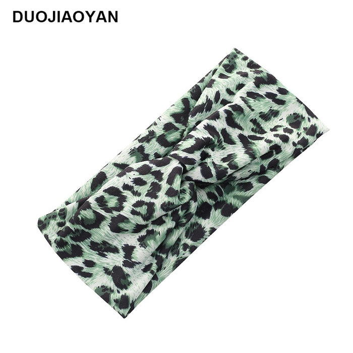 Wholesale Leopard Print Cross Strap Sports Face Wash Headband MOQ≥3 JDC-HD-Jiaoy005