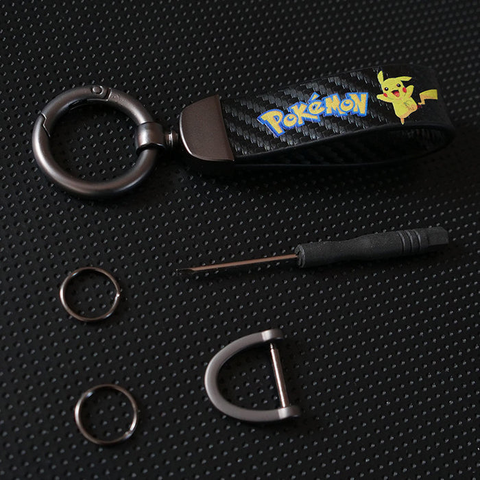 Wholesale Keychains Alloy Carbon Fiber Leather Color Printing MOQ≥2 JDC-KC-YYP001