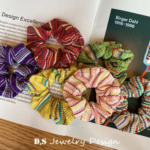 Jewelry WholesaleWholesale Vintage Colorful Knit Pinstripe Colon Hair Band JDC-HS-DiShuo001 Hair Scrunchies 迪硕 %variant_option1% %variant_option2% %variant_option3%  Factory Price JoyasDeChina Joyas De China