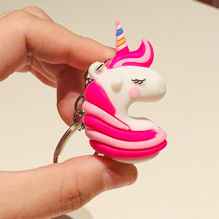 Wholesale Keychains PVC Cute Cartoon Anime Unicorn MOQ≥2 JDC-KC-PLei015