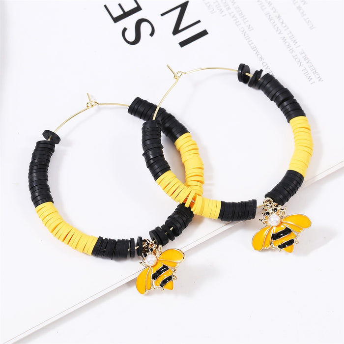 Jewelry WholesaleWholesale handmade accessories soft ceramic material large circle alloy earrings JDC-ES-ManY016 Earrings 满溢 %variant_option1% %variant_option2% %variant_option3%  Factory Price JoyasDeChina Joyas De China